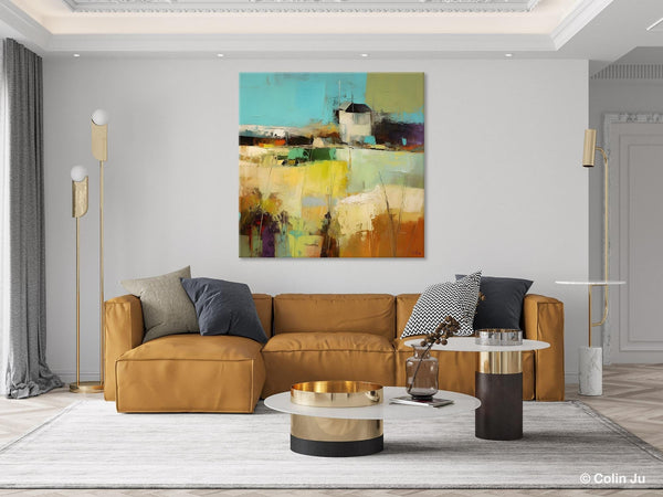 Landscape Canvas Paintings, Landscape Acrylic Art, Original Abstract Art, Hand Painted Canvas Art, Large Landscape Paintings for Living Room-Paintingforhome