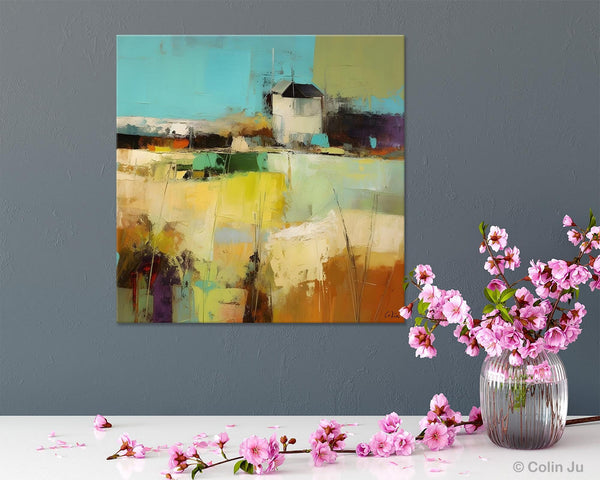 Landscape Canvas Paintings, Landscape Acrylic Art, Original Abstract Art, Hand Painted Canvas Art, Large Landscape Paintings for Living Room-Paintingforhome