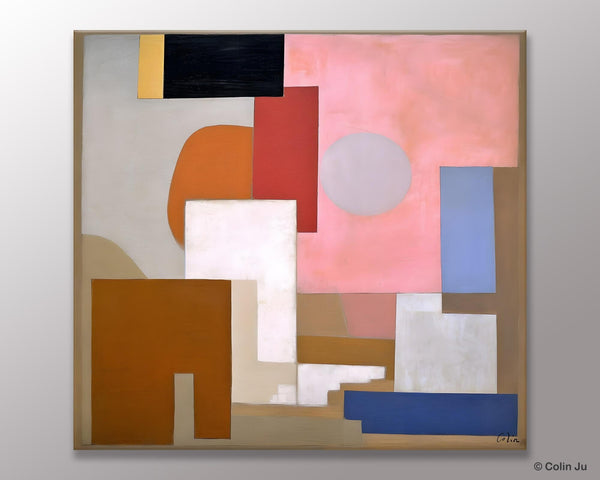 Extra Large Canvas Paintings for Living Room, Original Modern Abstract Artwork, Geometric Modern Canvas Art, Abstract Wall Art for Sale-Paintingforhome
