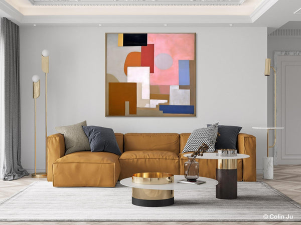 Extra Large Canvas Paintings for Living Room, Original Modern Abstract Artwork, Geometric Modern Canvas Art, Abstract Wall Art for Sale-Paintingforhome