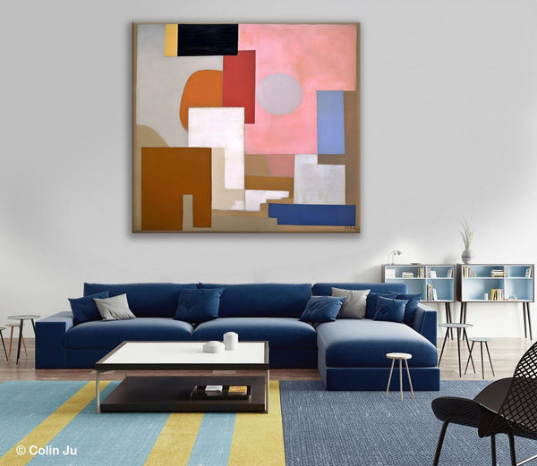 Extra Large Canvas Paintings for Living Room, Original Modern Abstract Artwork, Geometric Modern Canvas Art, Abstract Wall Art for Sale-Paintingforhome