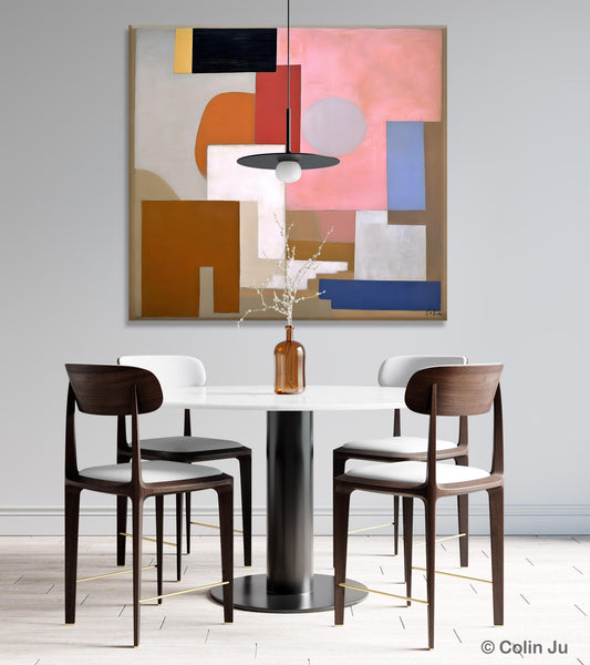 Extra Large Canvas Paintings for Living Room, Original Modern Abstract Artwork, Geometric Modern Canvas Art, Abstract Wall Art for Sale-Paintingforhome