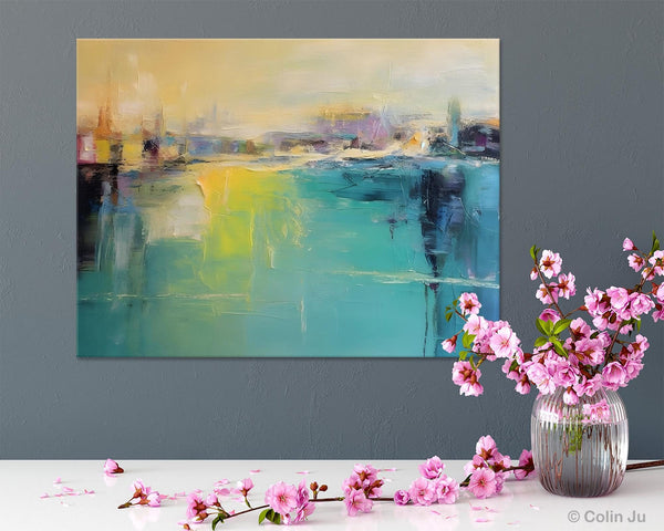 Original Canvas Artwork, Contemporary Acrylic Painting on Canvas, Large Painting for Dining Room, Simple Abstract Art, Wall Art Paintings-Paintingforhome