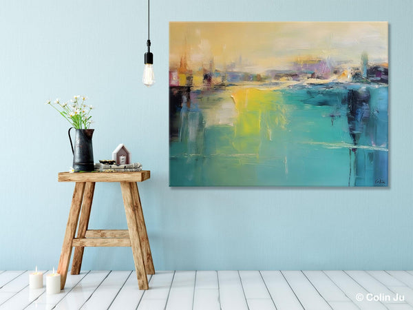Original Canvas Artwork, Contemporary Acrylic Painting on Canvas, Large Painting for Dining Room, Simple Abstract Art, Wall Art Paintings-Paintingforhome