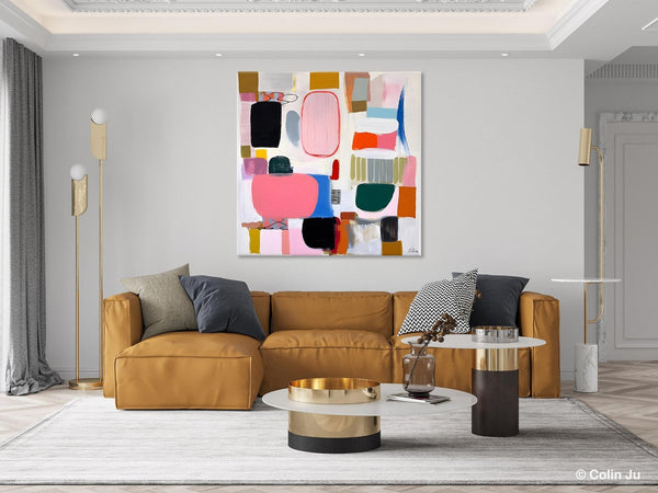 Geometric Modern Acrylic Art, Modern Original Abstract Art, Large Wall Art for Bedroom, Canvas Paintings for Sale, Contemporary Canvas Art-Paintingforhome