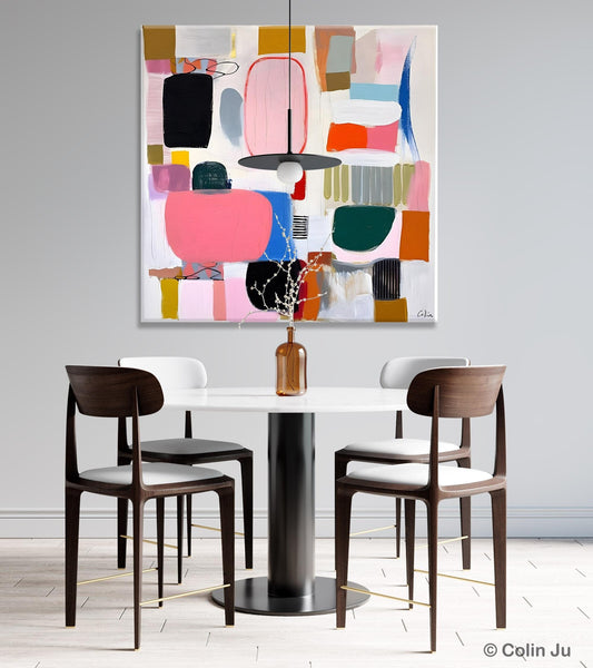 Geometric Modern Acrylic Art, Modern Original Abstract Art, Large Wall Art for Bedroom, Canvas Paintings for Sale, Contemporary Canvas Art-Paintingforhome