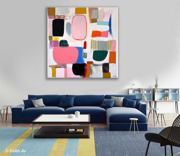 Geometric Modern Acrylic Art, Modern Original Abstract Art, Large Wall Art for Bedroom, Canvas Paintings for Sale, Contemporary Canvas Art-Paintingforhome