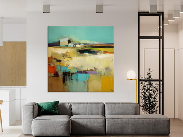 Large Landscape Canvas Paintings, Hand Painted Canvas Art, Landscape Acrylic Art, Original Abstract Art, Landscape Paintings for Living Room-Paintingforhome