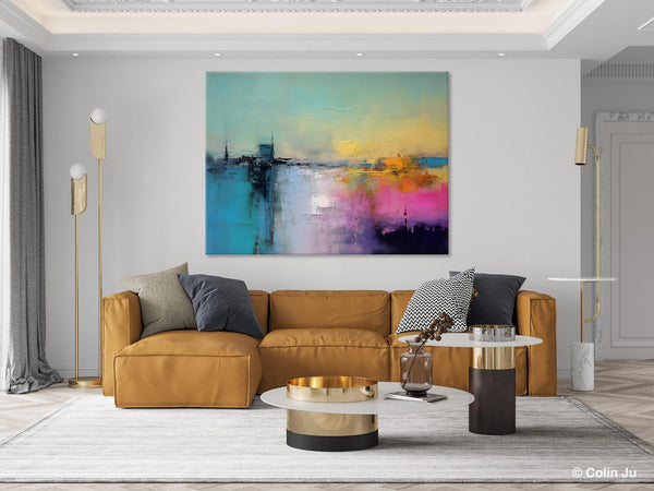 Hand Painted Original Canvas Wall Art, Abstract Landscape Paintings for Bedroom, Modern Landscape Artwork, Contemporary Acrylic Paintings-Paintingforhome