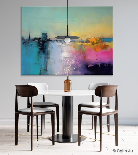 Hand Painted Original Canvas Wall Art, Abstract Landscape Paintings for Bedroom, Modern Landscape Artwork, Contemporary Acrylic Paintings-Paintingforhome