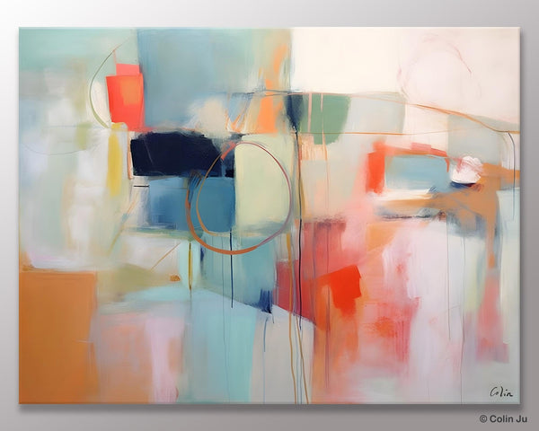 Large Modern Canvas Art, Original Abstract Art Paintings, Hand Painted Acrylic Painting on Canvas, Large Wall Art Painting for Dining Room-Paintingforhome