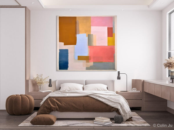Original Abstract Art, Canvas Paintings for Sale, Large Modern Wall Art for Bedroom, Geometric Modern Acrylic Art, Contemporary Canvas Art-Paintingforhome