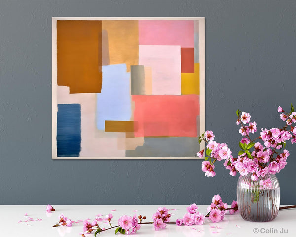 Original Abstract Art, Canvas Paintings for Sale, Large Modern Wall Art for Bedroom, Geometric Modern Acrylic Art, Contemporary Canvas Art-Paintingforhome