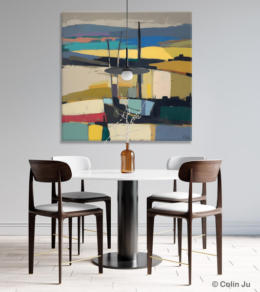 Landscape Canvas Art, Original Abstract Art, Hand Painted Canvas Art, Abstract Landscape Painting, Large Abstract Painting for Living Room