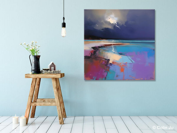 Landscape Canvas Paintings, Hand Painted Canvas Art, Landscape Acrylic Art, Original Abstract Art, Large Landscape Paintings for Living Room-Paintingforhome