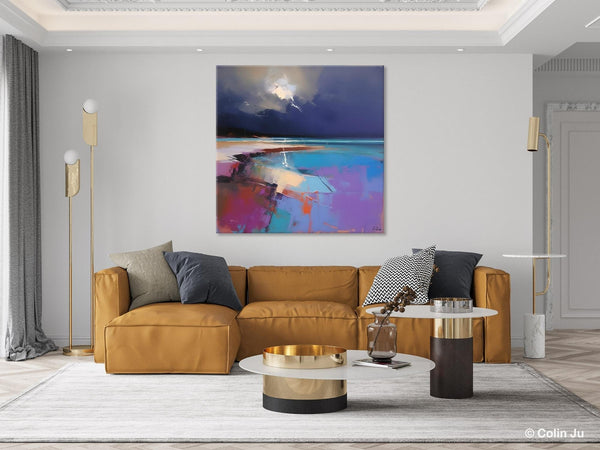 Landscape Canvas Paintings, Hand Painted Canvas Art, Landscape Acrylic Art, Original Abstract Art, Large Landscape Paintings for Living Room-Paintingforhome