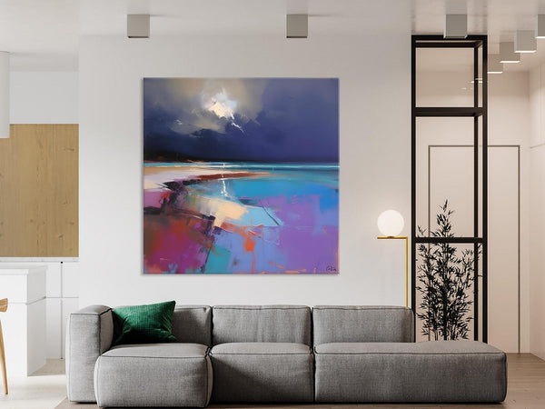 Landscape Canvas Paintings, Hand Painted Canvas Art, Landscape Acrylic Art, Original Abstract Art, Large Landscape Paintings for Living Room-Paintingforhome