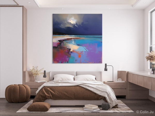 Landscape Canvas Paintings, Hand Painted Canvas Art, Landscape Acrylic Art, Original Abstract Art, Large Landscape Paintings for Living Room-Paintingforhome