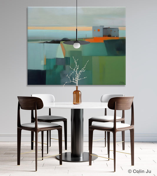 Large Original Canvas Wall Art, Contemporary Landscape Paintings, Extra Large Acrylic Painting for Dining Room, Abstract Painting on Canvas-Paintingforhome