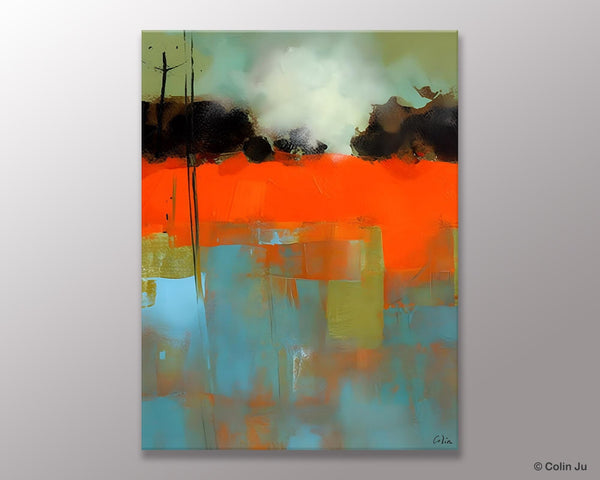 Landscape Canvas Art, Simple Modern Wall Art, Contemporary Acrylic Paintings, Original Abstract Paintings, Large Canvas Painting for Bedroom-Paintingforhome