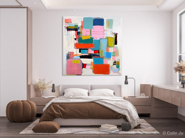 Original Abstract Wall Art, Geometric Modern Acrylic Art, Large Abstract Art for Bedroom, Modern Canvas Paintings, Contemporary Canvas Art-Paintingforhome
