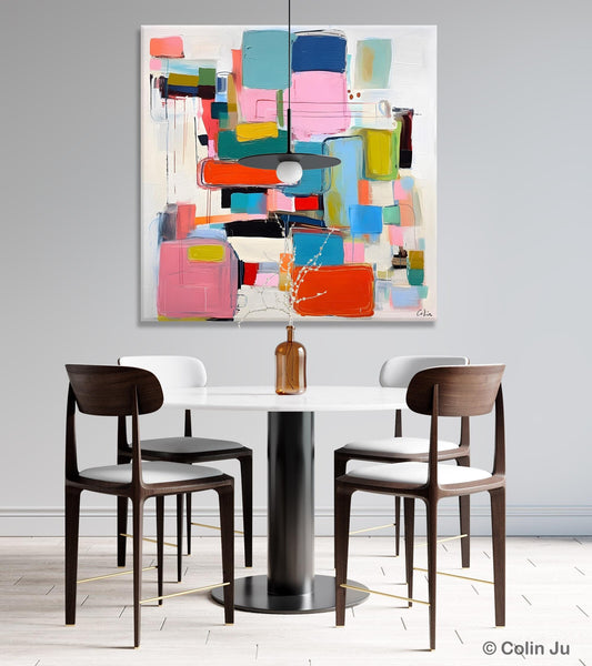 Original Abstract Wall Art, Geometric Modern Acrylic Art, Large Abstract Art for Bedroom, Modern Canvas Paintings, Contemporary Canvas Art-Paintingforhome