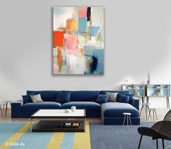 Hand Painted Canvas Art, Original Artowrk, Abstract Wall Paintings, Extra Large Paintings for Dining Room, Contemporary Wall Art Paintings-Paintingforhome