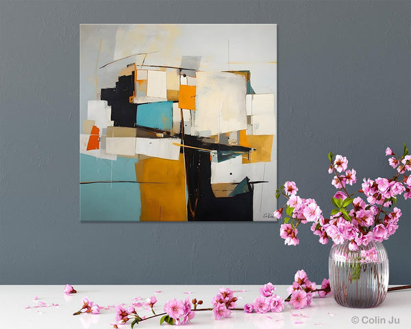 Geometric Original Canvas Wall Art, Contemporary Acrylic Artwork, Hand Painted Canvas Art, Modern Abstract Artwork, Large Abstract Paintings-Paintingforhome