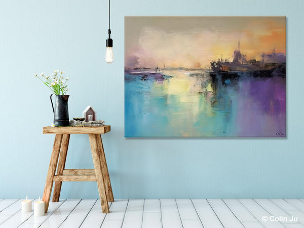 Large Paintings for Bedroom, Oversized Contemporary Wall Art Paintings, Abstract Landscape Painting on Canvas, Extra Large Original Artwork-Paintingforhome