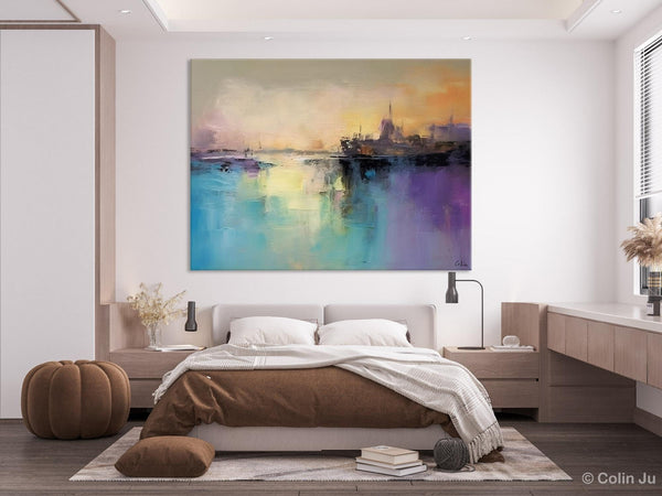 Large Paintings for Bedroom, Oversized Contemporary Wall Art Paintings, Abstract Landscape Painting on Canvas, Extra Large Original Artwork-Paintingforhome
