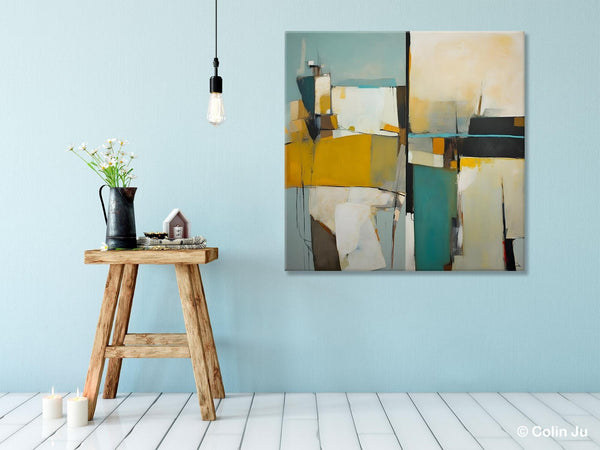 Abstract Painting for Bedroom, Original Modern Wall Art Paintings, Geometric Modern Acrylic Paintings, Oversized Contemporary Canvas Art-Paintingforhome