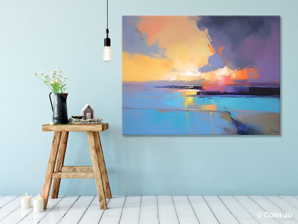 Extra Large Modern Wall Art Paintings, Acrylic Painting on Canvas, Landscape Paintings for Living Room, Original Landscape Abstract Painting-Paintingforhome