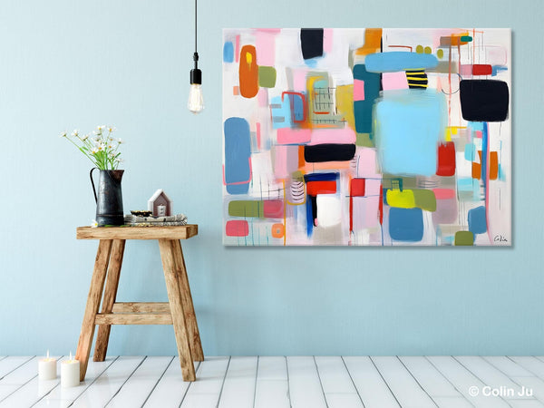 Original Abstract Art, Hand Painted Canvas Art, Modern Wall Art Ideas for Dining Room, Large Canvas Paintings, Contemporary Acrylic Painting-Paintingforhome