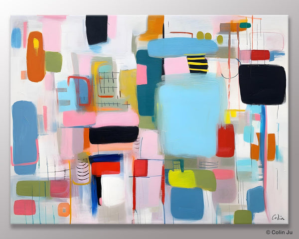 Original Abstract Art, Hand Painted Canvas Art, Modern Wall Art Ideas for Dining Room, Large Canvas Paintings, Contemporary Acrylic Painting-Paintingforhome