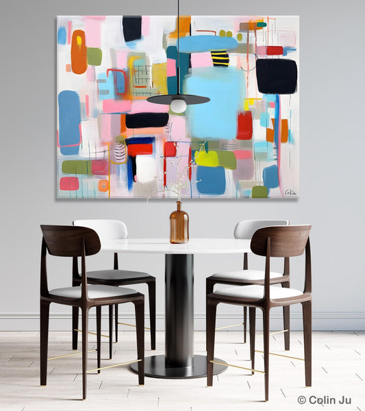 Original Abstract Art, Hand Painted Canvas Art, Modern Wall Art Ideas for Dining Room, Large Canvas Paintings, Contemporary Acrylic Painting-Paintingforhome