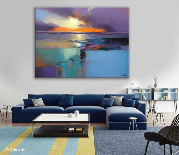 Landscape Canvas Paintings for Living Room, Original Landscape Paintings, Extra Large Modern Wall Art Paintings, Acrylic Painting on Canvas-Paintingforhome