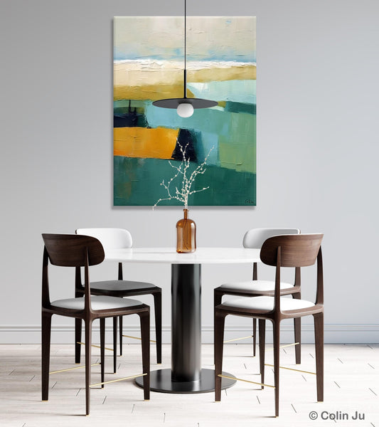 Large Geometric Abstract Painting, Landscape Canvas Paintings for Bedroom, Acrylic Painting on Canvas, Original Landscape Abstract Painting-Paintingforhome