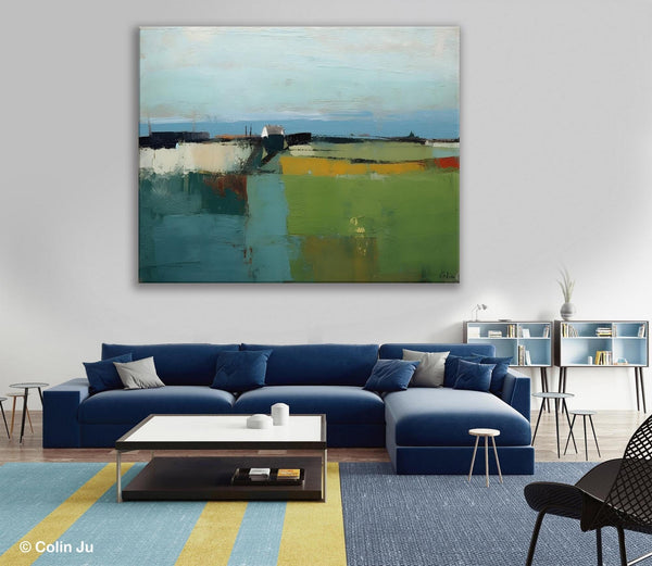 Abstract Landscape Painting for Living Room, Heavy Texture Painting, Hand Painted Canvas Art, Original Abstract Art, Acrylic Art on Canvas-Paintingforhome