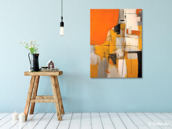Large Paintings for Bedroom, Yellow Abstract Art Paintings, Large Contemporary Wall Art, Hand Painted Canvas Art, Original Modern Painting-Paintingforhome