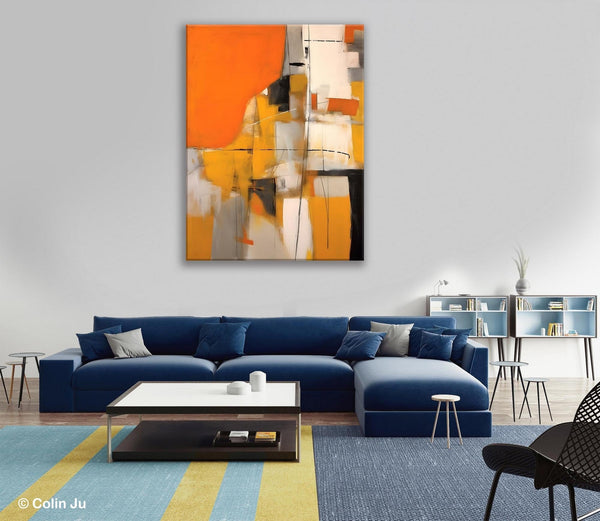Large Paintings for Bedroom, Yellow Abstract Art Paintings, Large Contemporary Wall Art, Hand Painted Canvas Art, Original Modern Painting-Paintingforhome