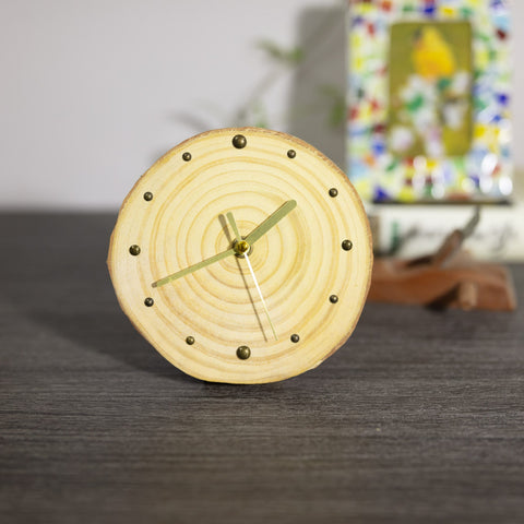 Artisan Designed Pine Wood Table Clock with Magnetic Back Support for Modern Home Decor - Silent Operation - Perfect Gift Option-Paintingforhome