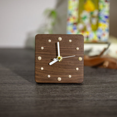 Handcrafted Black Walnut Wood Table Clock - Eco-Friendly Modern Home Decor - Minimalist & Countryside Style Timepiece - Perfect Gift Idea-Paintingforhome