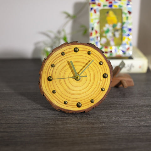 Unique Handcrafted Pine Table Clock ?€? Eco-Friendly Home Decor Accent - ?€? Rustic Chic Timepiece for Modern Living ?€? Desk Clock for Gifts-Paintingforhome