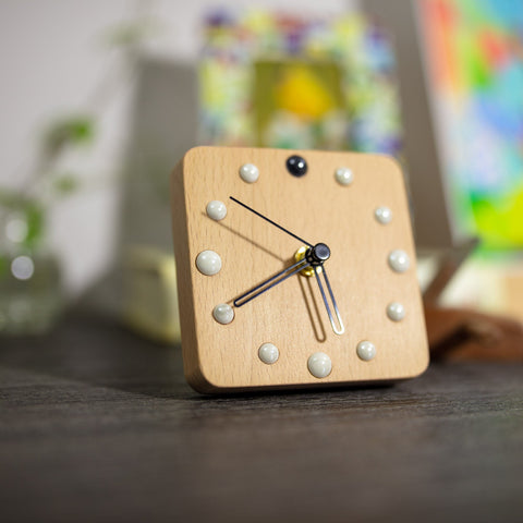 Handcrafted Beechwood Desk Clock: Artisan Designed, Eco-Friendly, Unique Home Decor Accent - Artisan-Made Wooden Table Clock - Gift Idea-Paintingforhome
