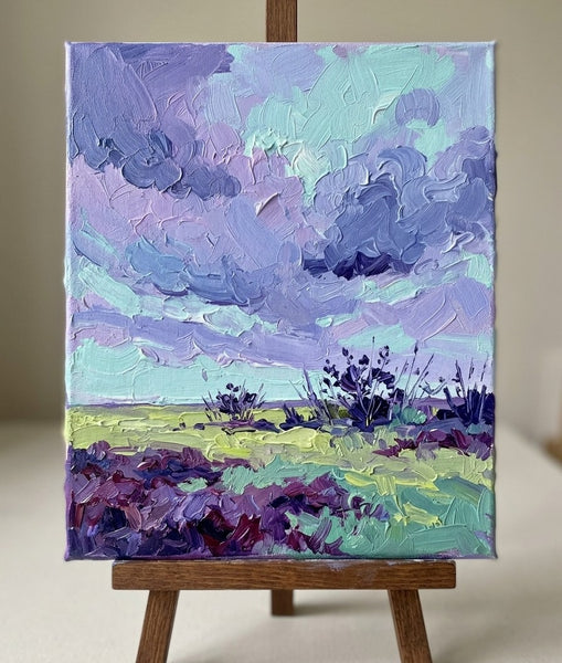 Warm Breeze Over the Moorland, Original Landscape Paintings, Small Canvas Wall Art Paintings, Hand Painted Canvas Art, Impasto Heavy Texture Art, Original Artwork for Sale