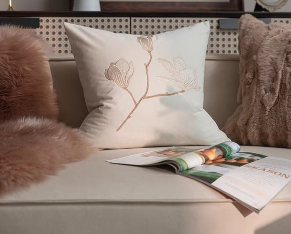 Modern Decorative Pillows for Bedroom, Decorative Pillow Arrangement Ideas for Couch, Embroidered Butterfly Pillow Covers, Large Decorative Throw Pillows for Living Room-Paintingforhome