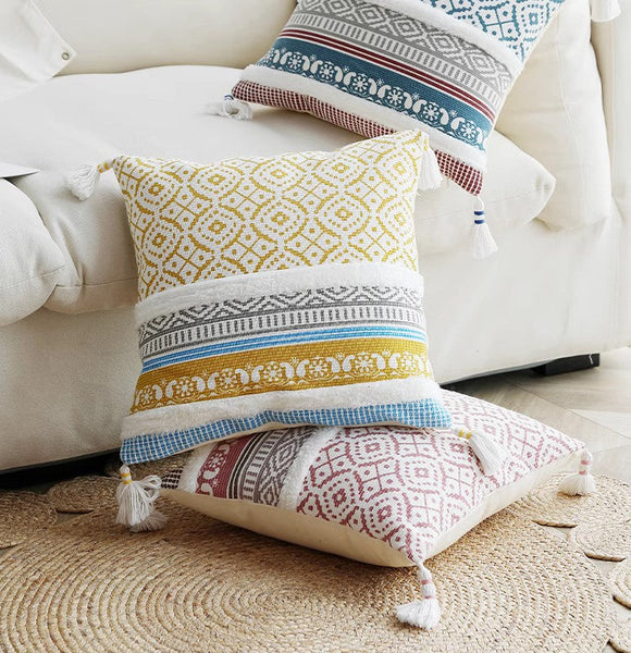 Geometric Modern Sofa Pillows for Bedroom, Square Pillows for Couch, Modern Decorative Pillow for Interior Design, Contemporary Decorative Pillow Covers-Paintingforhome