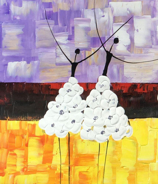 Simple Modern Art, Canvas Painting for Sale, Ballet Dancer Painting, Original Artwork, Paintings for Bedroom, Buy Art Online-Paintingforhome