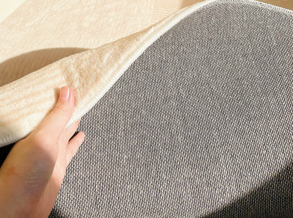 Modern Rugs for Living Room, Contemporary Cream Color Rugs for Bedroom, Circular Modern Rugs under Chairs, Geometric Round Rugs for Dining Room-Paintingforhome