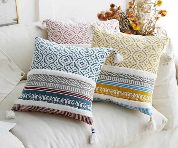 Geometric Modern Sofa Pillows for Bedroom, Square Pillows for Couch, Modern Decorative Pillow for Interior Design, Contemporary Decorative Pillow Covers-Paintingforhome